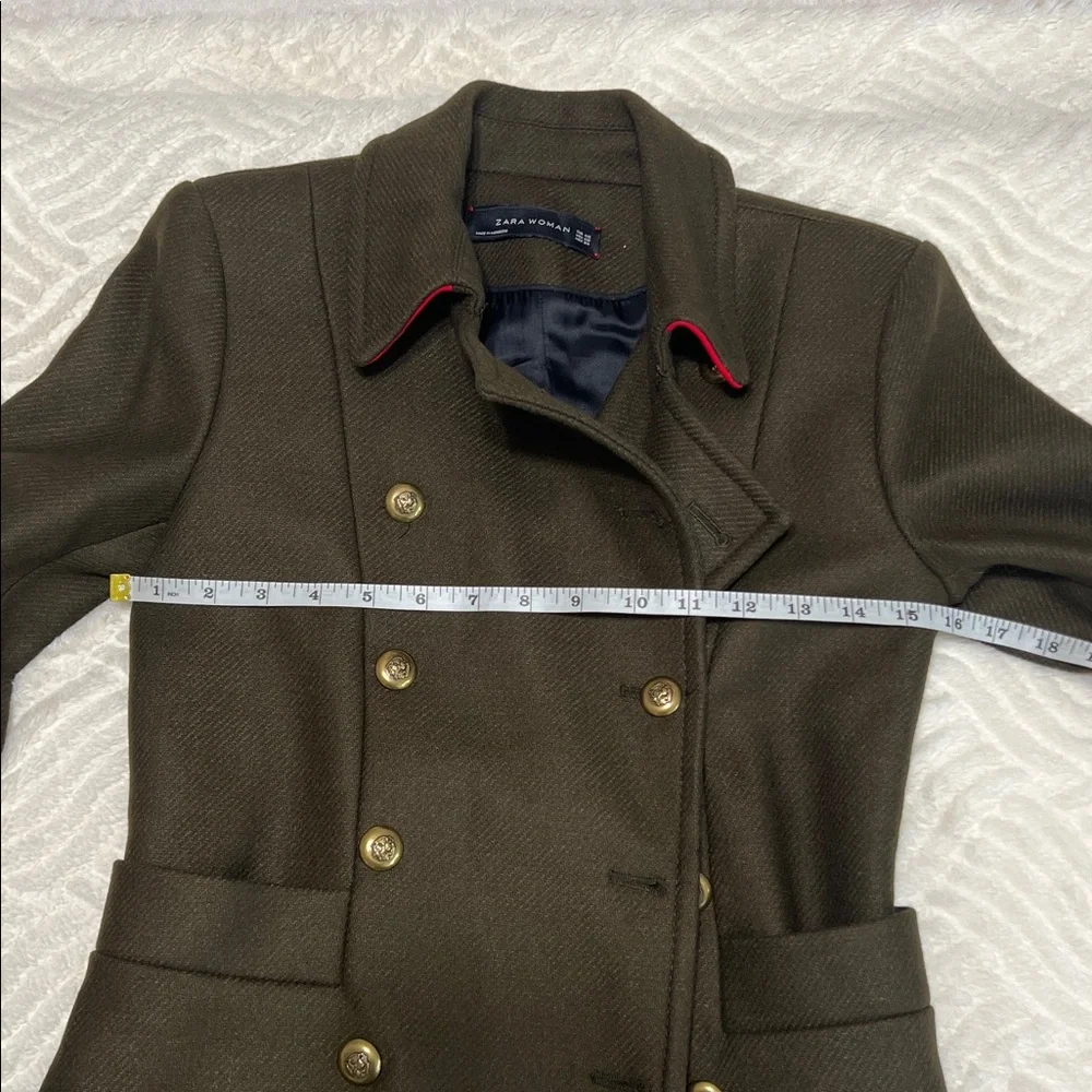 Zara Woman Olive Military Double-Breasted Blazer Jacket XS | Excellent Condition - Picture 8 of 13